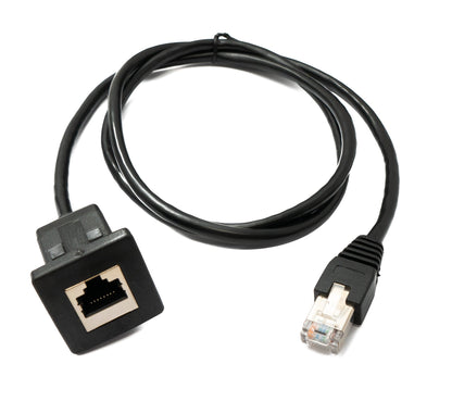 SYSTEM-S LAN Kabel 100 cm RJ45 Stecker zu Buchse Square Dash Panel Mount Cat6