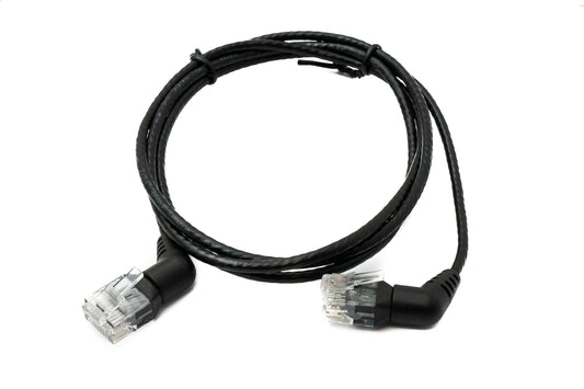 SYSTEM-S LAN Kabel 100 cm 8P8C RJ45 Stecker zu Stecker Winkel in Schwarz