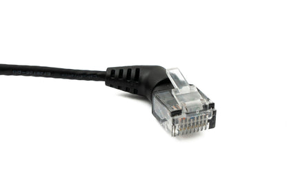 SYSTEM-S LAN Kabel 100 cm 8P8C RJ45 Stecker zu Stecker Winkel in Schwarz