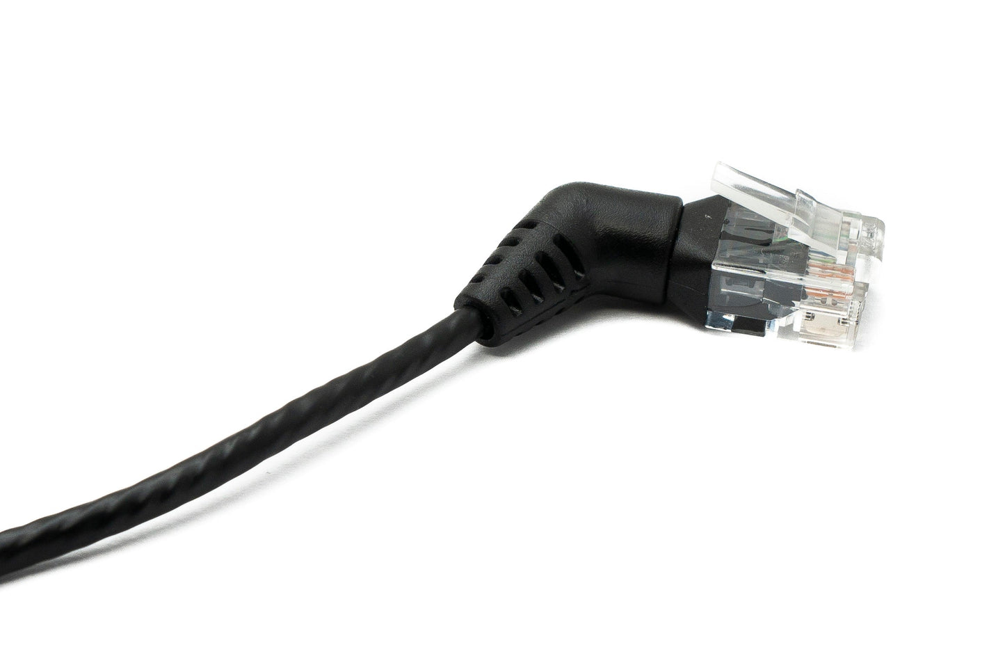 SYSTEM-S LAN Kabel 100 cm 8P8C RJ45 Stecker zu Stecker Winkel in Schwarz