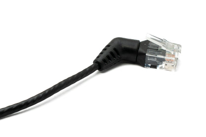 SYSTEM-S LAN Kabel 100 cm 8P8C RJ45 Stecker zu Stecker Winkel in Schwarz