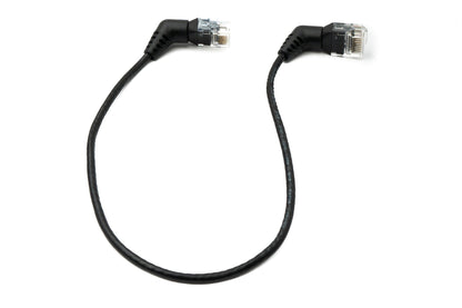 SYSTEM-S LAN Kabel 25 cm 8P8C RJ45 Stecker zu Stecker Winkel in Schwarz