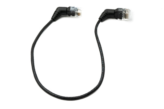 SYSTEM-S LAN Kabel 25 cm 8P8C RJ45 Stecker zu Stecker Winkel in Schwarz