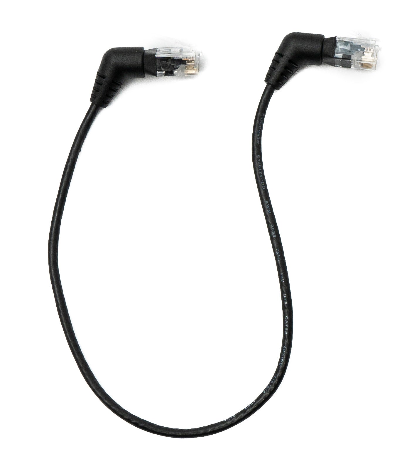 SYSTEM-S LAN Kabel 25 cm 8P8C RJ45 Stecker zu Stecker Winkel in Schwarz