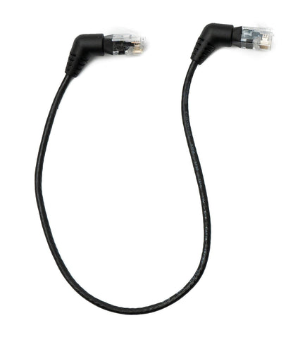 SYSTEM-S LAN Kabel 25 cm 8P8C RJ45 Stecker zu Stecker Winkel in Schwarz