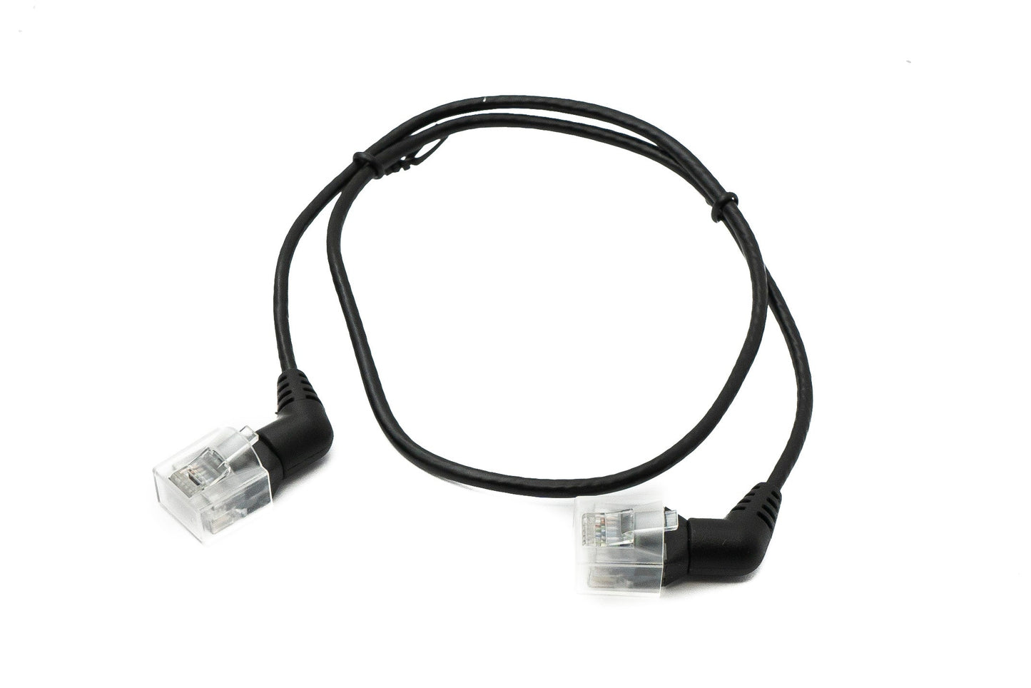 SYSTEM-S LAN Kabel 50 cm 8P8C RJ45 Stecker zu Stecker Winkel in Schwarz