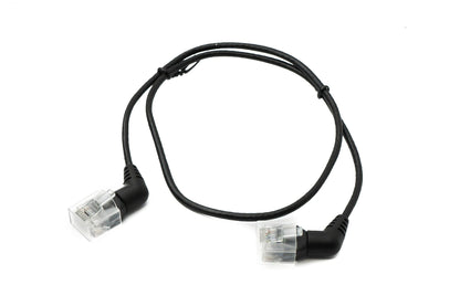 SYSTEM-S LAN Kabel 50 cm 8P8C RJ45 Stecker zu Stecker Winkel in Schwarz