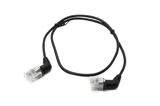 SYSTEM-S LAN Kabel 50 cm 8P8C RJ45 Stecker zu Stecker Winkel in Schwarz