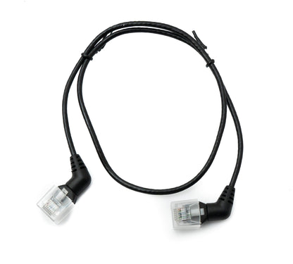 SYSTEM-S LAN Kabel 50 cm 8P8C RJ45 Stecker zu Stecker Winkel in Schwarz