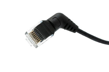 SYSTEM-S LAN Kabel 50 cm 8P8C RJ45 Stecker zu Stecker Winkel in Schwarz