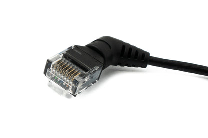 SYSTEM-S LAN Kabel 50 cm 8P8C RJ45 Stecker zu Stecker Winkel in Schwarz