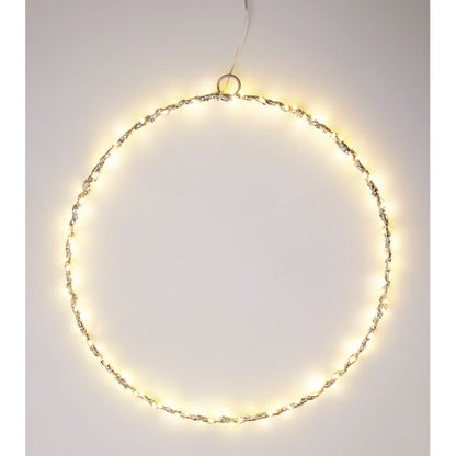 LED Beleuchtung Weihnachten Batterie Lichterkranz Kranz Timer 120 LED 30cm warmweiß
