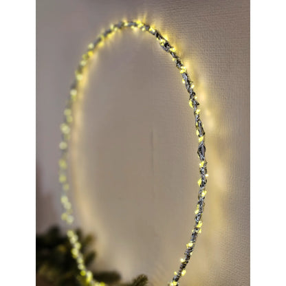 LED Beleuchtung Weihnachten Batterie Lichterkranz Kranz Timer 120 LED 30cm warmweiß