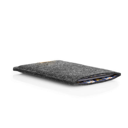 Hülle für Kindle Scribe | aus Filz und Bio-Baumwolle | anthrazit - bloom | Modell "LET"