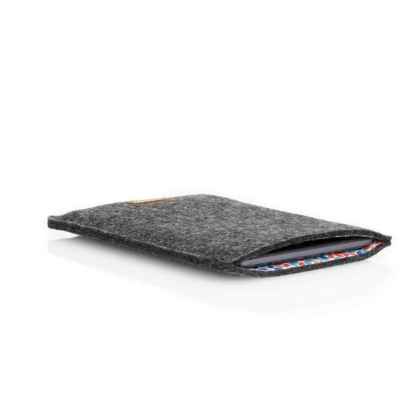 Hülle für Onyx Boox Tab Ultra | aus Filz und Bio-Baumwolle | anthrazit - colorful | Modell "LET"
