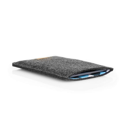 Kindle Oasis 10 Case | Made of felt and organic cotton | Anthracite - shapes | Model "LET"