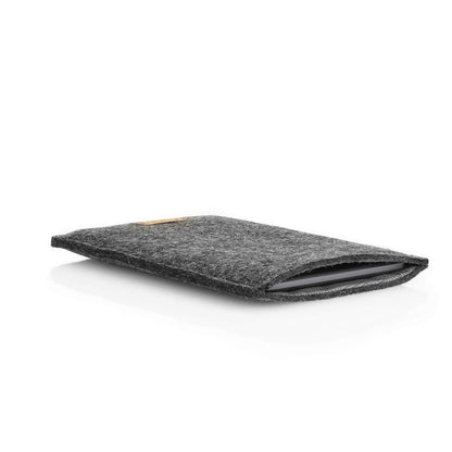 Cover for Kobo Clara HD | made of felt and organic cotton | anthracite - tracks | Model "LET"