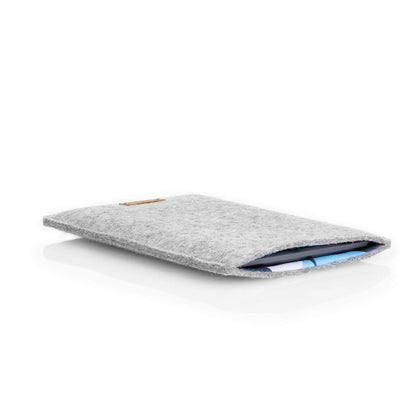 Kindle Scribe cover | made of felt and organic cotton | light gray - shapes | "LET" model