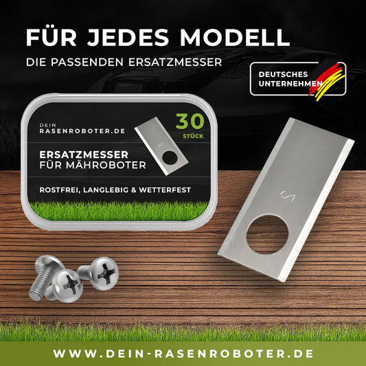 Landxcape Mähroboter Edelstahl Ersatzklingen – Ersatzmesser für alle Modelle Mähroboter (18 Stück)