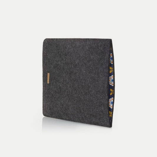 Hülle für Dell Latitude | aus Filz und Bio-Baumwolle | anthrazit - Bloom | Modell "LET"
