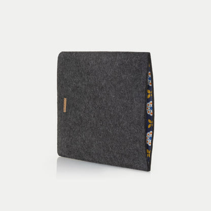 Sleeve for MacBook Pro 16 | Made of felt and organic cotton | Anthracite - Bloom | Model "LET"