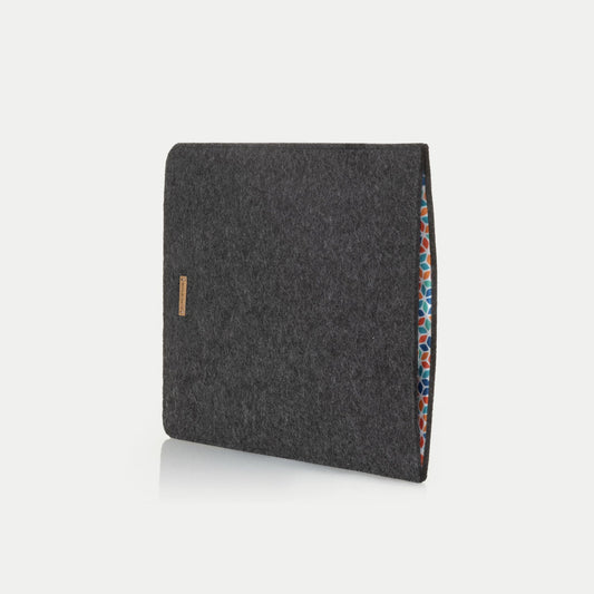 Hülle für MacBook Pro 14 | aus Filz und Bio-Baumwolle | anthrazit - Colorful | Modell "LET"