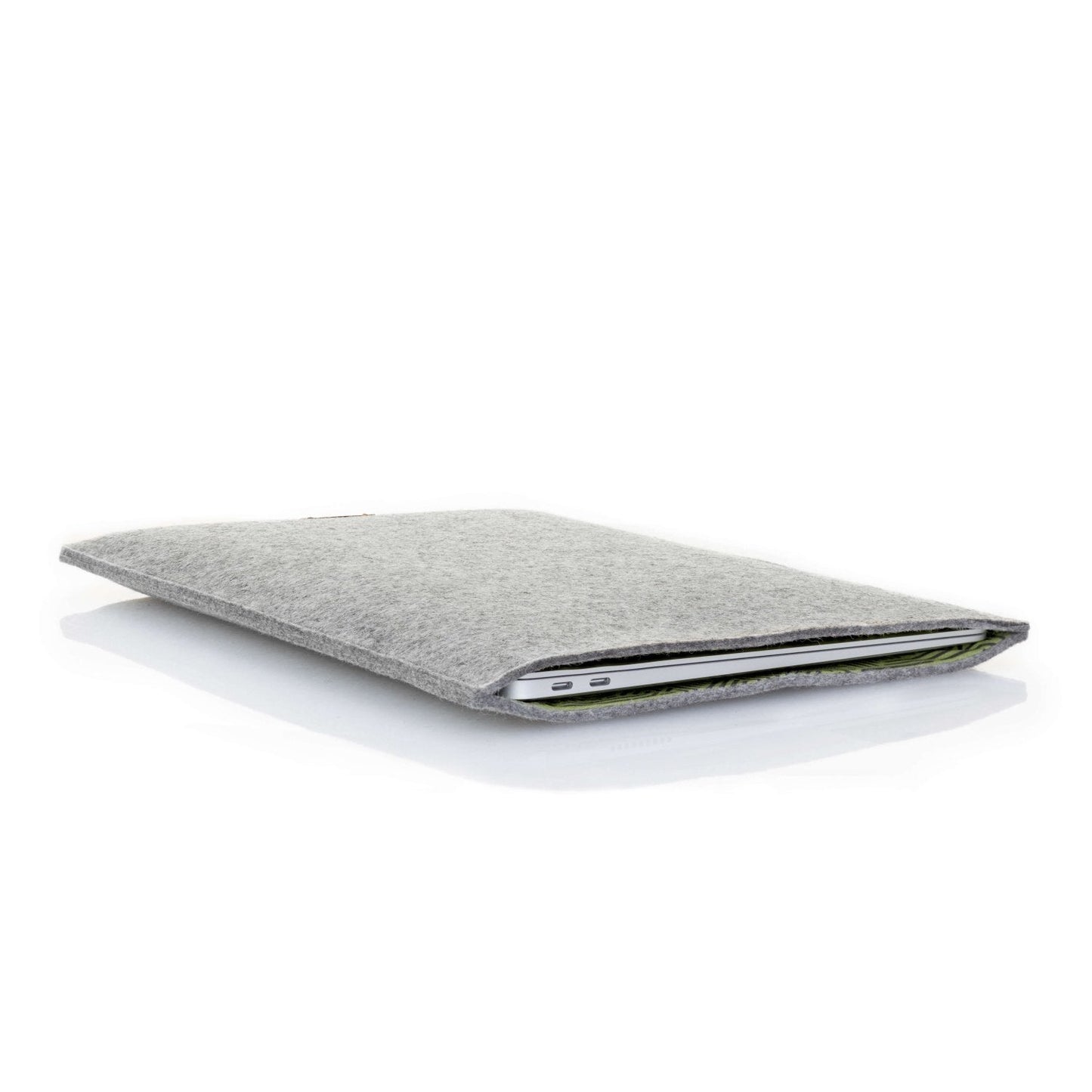 Sleeve for MacBook Air 13 | Made of felt and organic cotton | Light gray - Stripes | Model "LET"