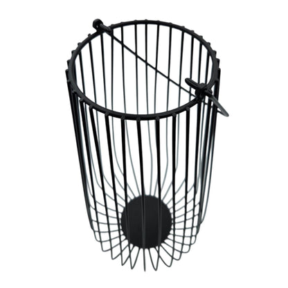 Laterne Windlicht Metalllaterne 25x50 cm Windlicht Kerzenhalter Gartenlampe schwarz