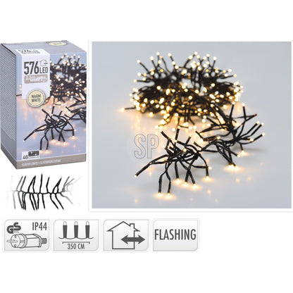Lichterkette Weihnachtsbaum LED Innen-Außen Beleuchtung warmweiß Lang 350 cm