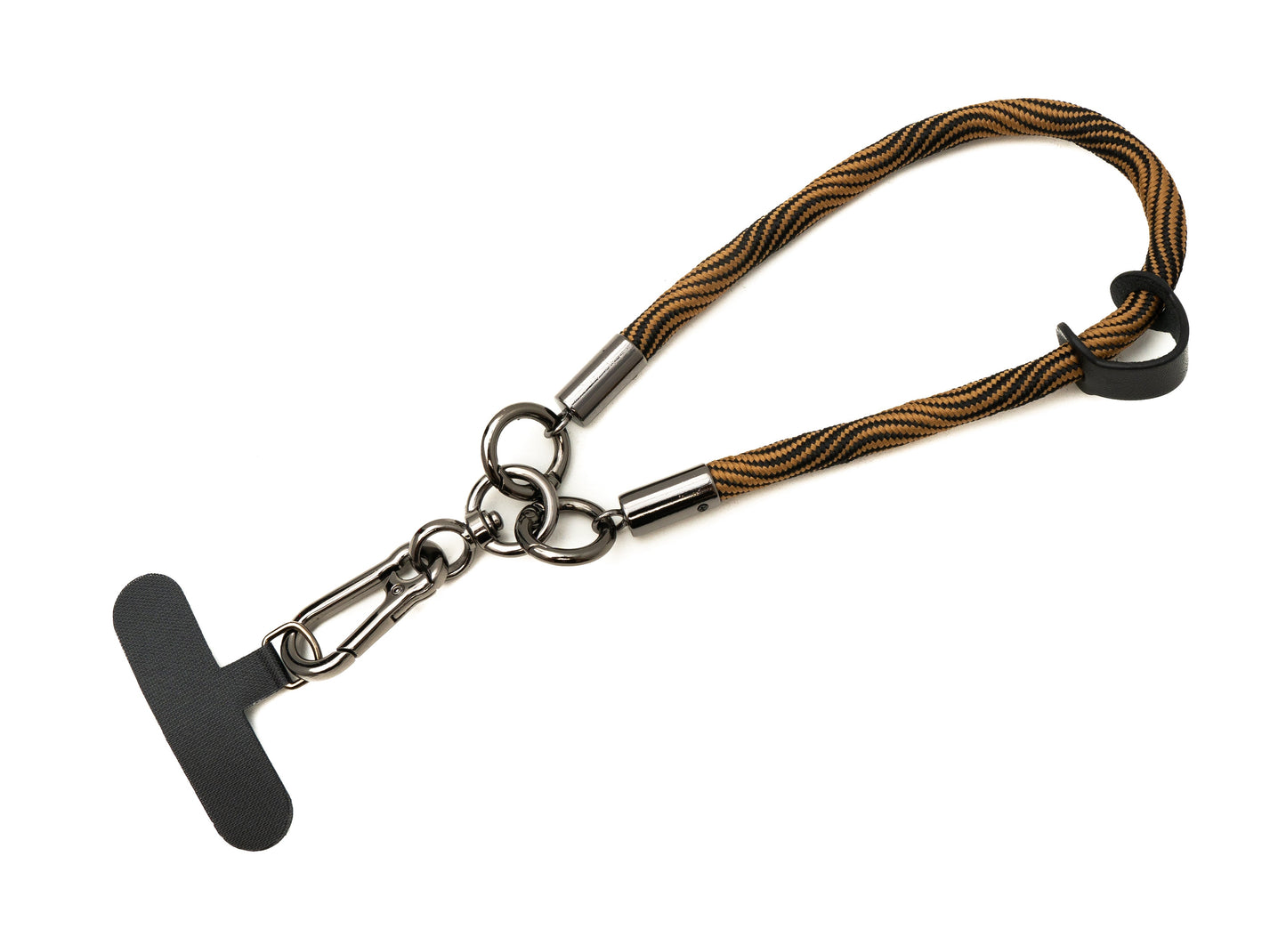 SYSTEM-S Handgelenk Schlaufe Armband für Smartphone Hülle aus Nylon in Schwarz Gelb