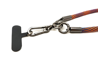 SYSTEM-S Handgelenk Schlaufe Armband für Smartphone Hülle aus Nylon in Orange Lila
