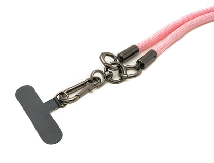 SYSTEM-S Umhänge Band Schulter Hals Schlaufe für Smartphone Hülle aus Nylon in Pink