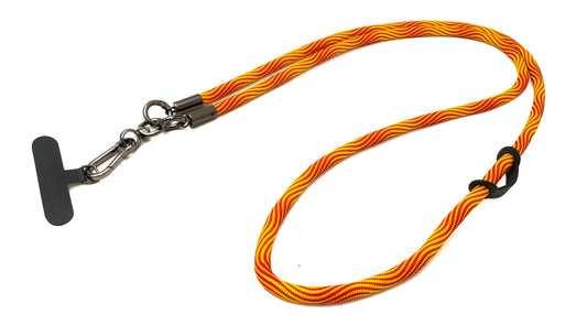 SYSTEM-S shoulder strap neck strap for smartphone case made of nylon orange yellow