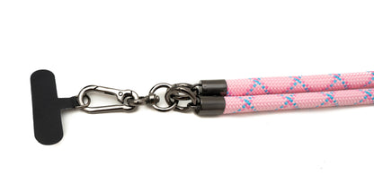 SYSTEM-S Umhänge Band Schulter Hals extra dick für Smartphone Hülle aus Nylon Pink Blau
