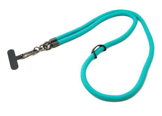 SYSTEM-S shoulder strap extra thick for smartphone case made of nylon in turquoise
