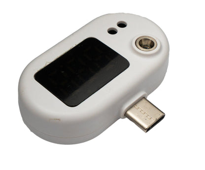 SYSTEM-S USB 3.1 Infrarot Thermometer Berührungslos Körper Fieber Temperatur Typ C LED Messgerät in Weiß