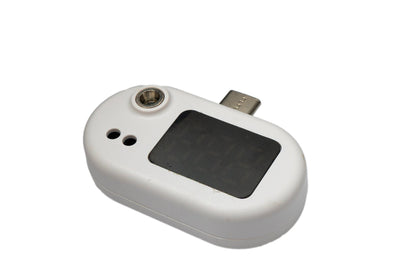 SYSTEM-S USB 3.1 Infrarot Thermometer Berührungslos Körper Fieber Temperatur Typ C LED Messgerät in Weiß