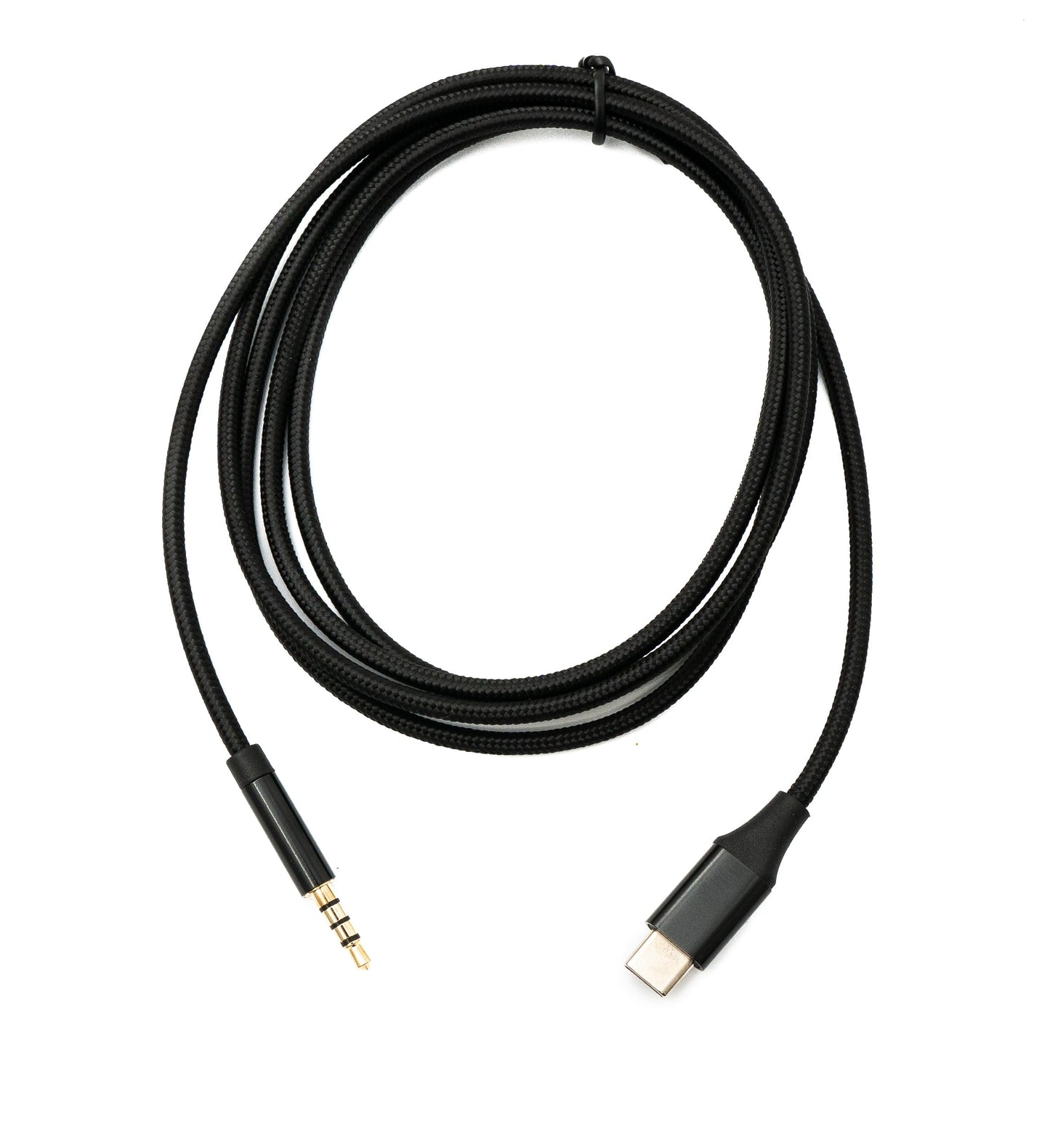 SYSTEM-S Audio Kabel 150 cm Klinke 3,5 mm Stecker zu USB 3.1 Kabel Typ C Stecker AUX in Schwarz
