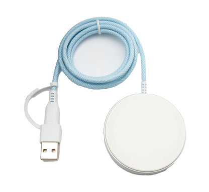 SYSTEM-S Wireless Charger 15 W Charging Station Cable 100 cm USB 3.1 Type C 2.0 A Plug for Smartphone