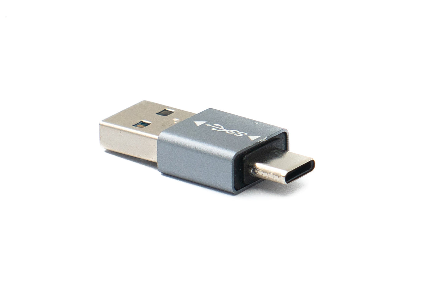 SYSTEM-S USB 3.1 Adapter Typ C Stecker zu 3.0 A Stecker unidirektional Adapter 5 Gbit/s in Grau