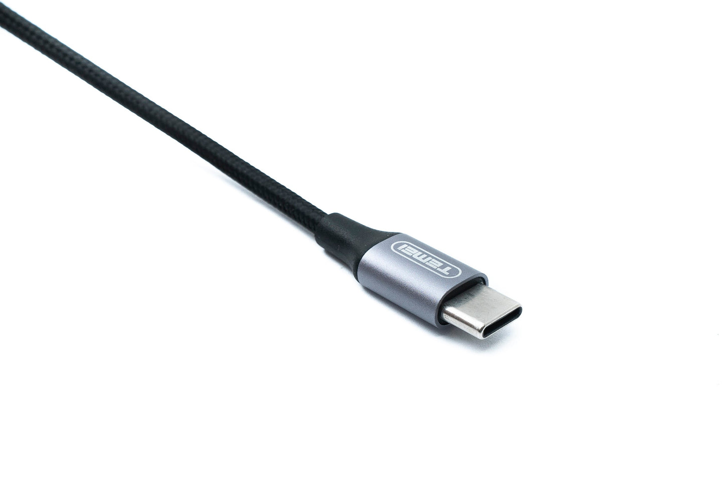 SYSTEM-S Audio USB Kabel 100 cm 3,5 mm Klinke Stecker zu 3.1 Typ C Stecker AUX geflochten Schwarz