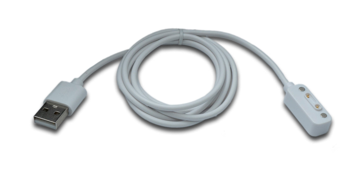 SYSTEM-S USB 2.0 Kabel 100 cm Ladekabel für Xplora X6 Play Smartwatch in Weiß