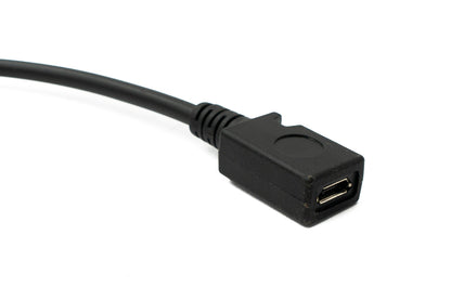 SYSTEM-S USB 3.1 Kabel 30 cm Typ C Stecker zu 2.0 Micro B Buchse 180° U Turn Winkel Adapter