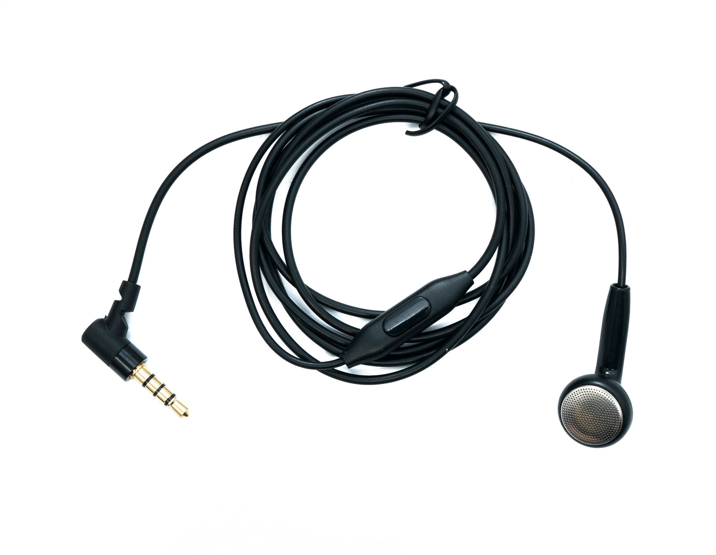 SYSTEM-S Mono In Ear Kopfhörer 120 cm AUX Klinke TRRS 3,5 mm Stecker Winkel Mikrofon