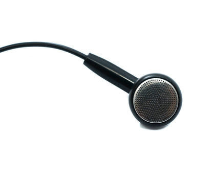 SYSTEM-S Mono In Ear Kopfhörer 120 cm AUX Klinke TRRS 3,5 mm Stecker Winkel Mikrofon