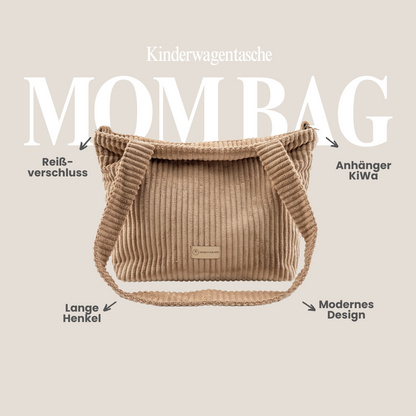 Wickeltasche Cord für den Kinderwagen- Mom bag