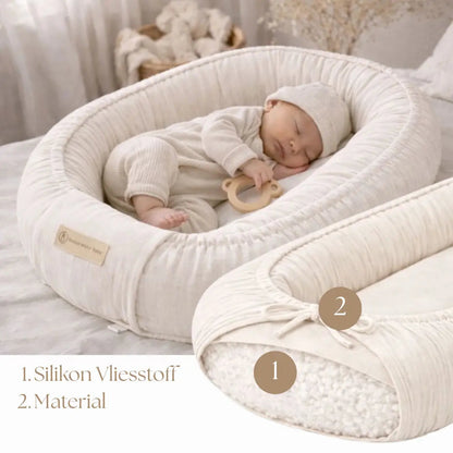 Babynest Musselin beige – atmungsaktiv & mitwachsend