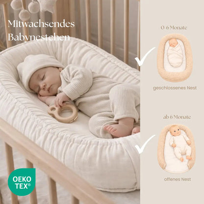 Babynest Musselin beige – atmungsaktiv & mitwachsend