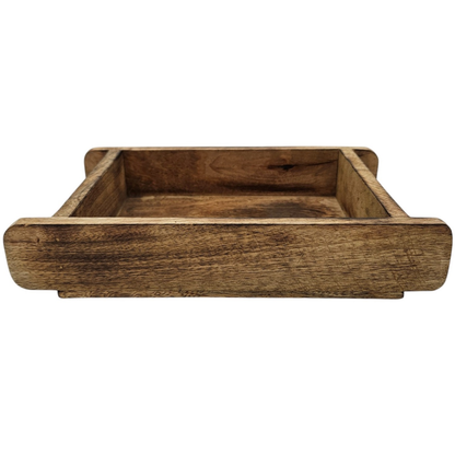 Holzkiste Ziegelform Mangoholz Ziegelleistenform Kiste Landhaus Holz Kasten klein 26x16cm