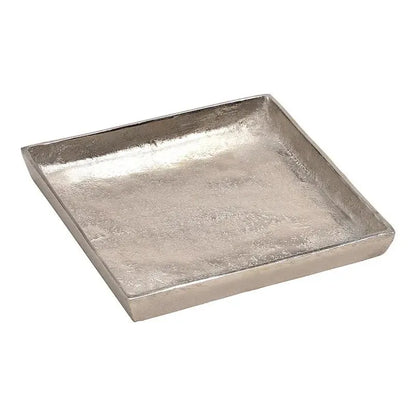 Tablett Dekoteller silber Metall massiv Tischdeko Schale Dekoschale 20x20 cm